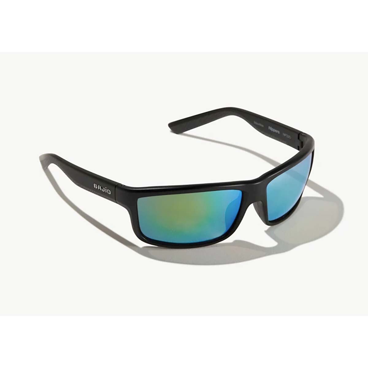 Bajio Nippers Sunglasses Polarized in Black Matte with Green Plastic